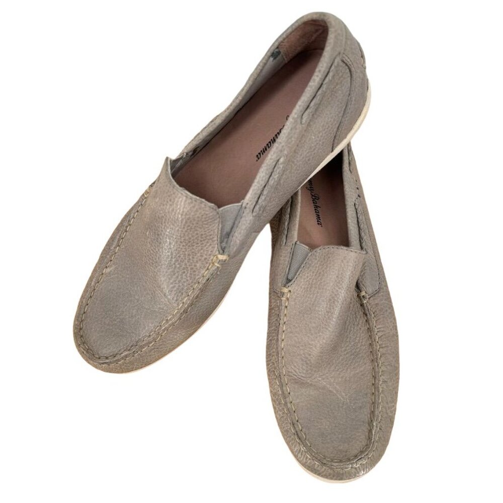 Tommy Bahama mens Thackary Leather Loafers Size 8.5 Gray - Picture 6 of 16